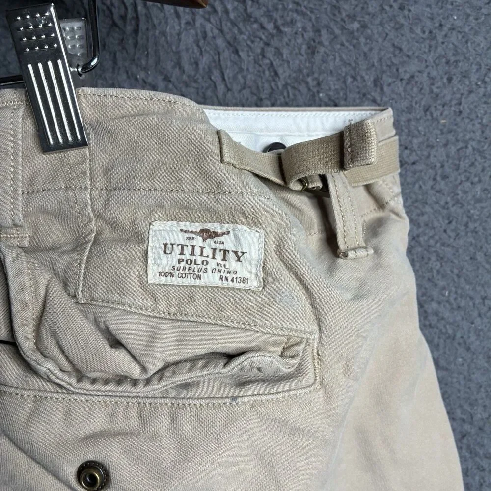Polo Ralph Lauren Cargo Pants Size 46B Utility Paratrooper Adjustable Waist Army